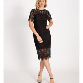 Wayne Cooper Lace Midi Dress Black