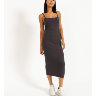 Missguided Ribbed Strappy Midi Dress