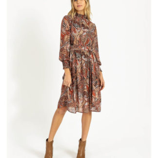Tokito Petite High Neck Shirred Midi Dress